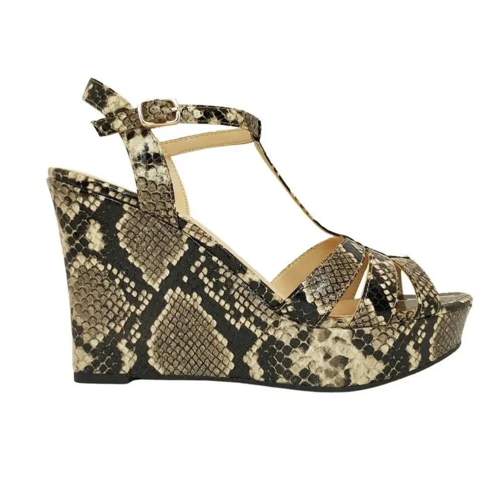 Michael Shannon Fiesta Snake Wedge Sandals